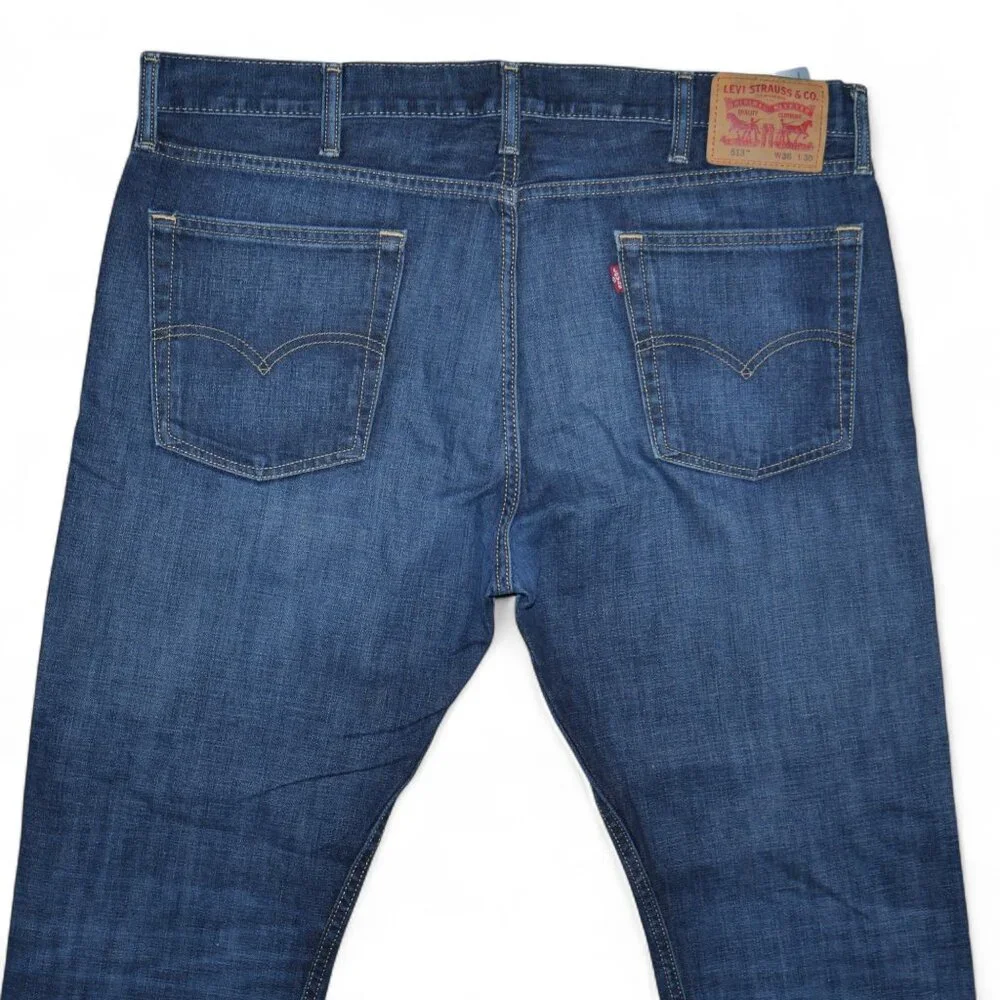 Levi's 513 Mens Size 38x30 Jeans Slim Straight Fit Dark Wash Slimming EUC